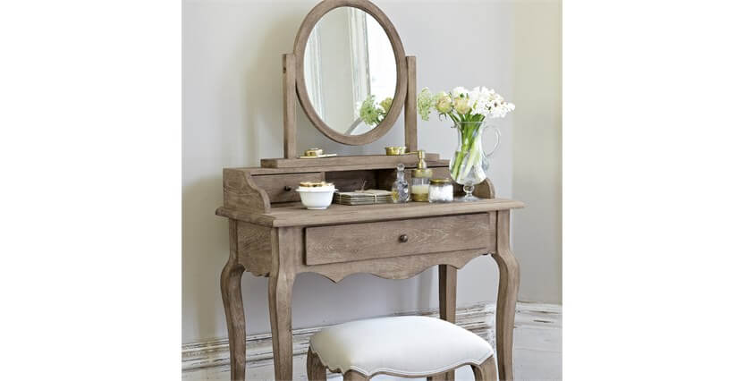 White rattan deals dressing table